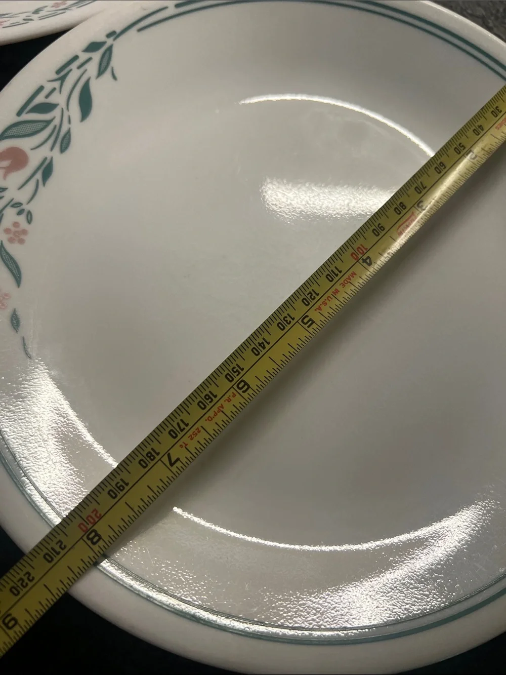Vintage ROSEMARIE CORELLE Classic White Floral Rim Dinner Plates - Set of 6
